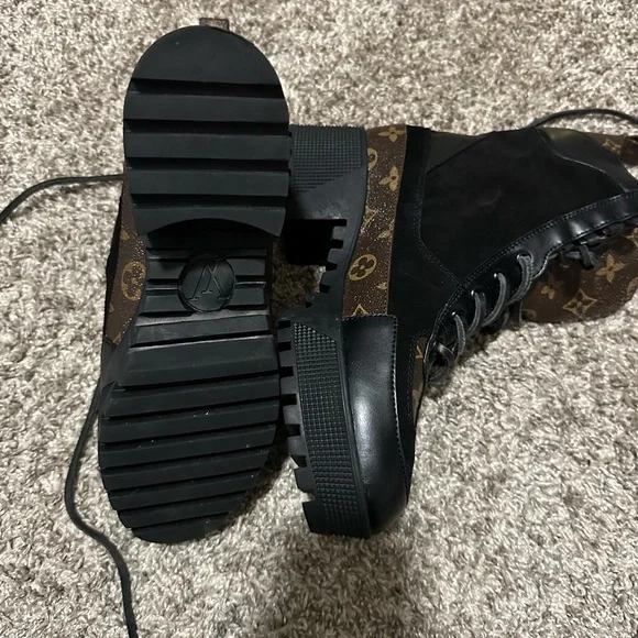 Louis Vuitton Black and Brown Combat Boots - Picture 3 of 5